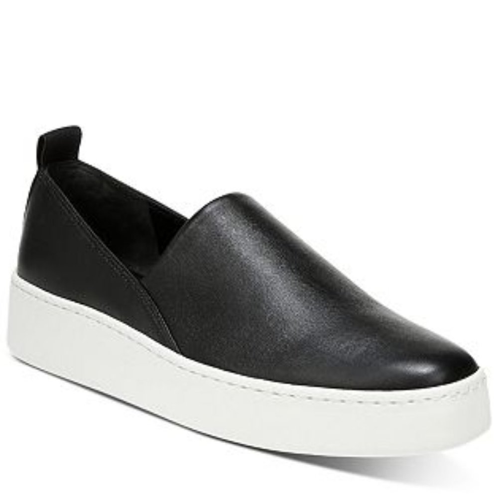 VINCE Saxon-B Leather Slip-On Sneakers